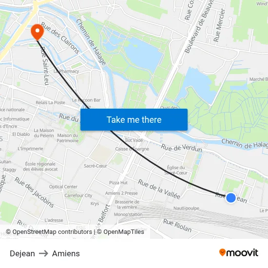 Dejean to Amiens map