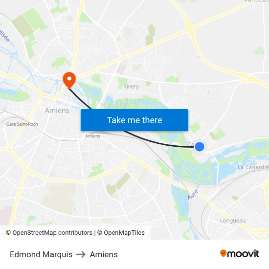 Edmond Marquis to Amiens map