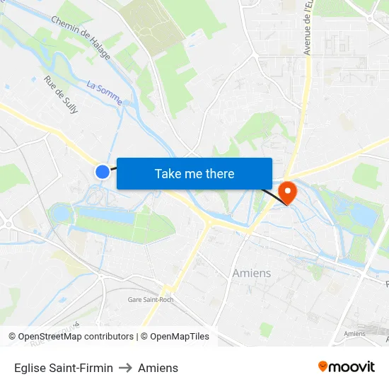 Eglise Saint-Firmin to Amiens map