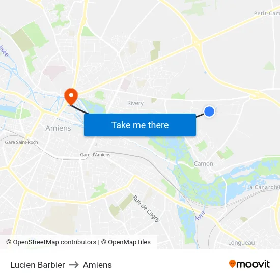 Lucien Barbier to Amiens map