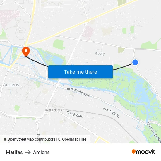 Matifas to Amiens map