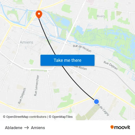 Abladene to Amiens map