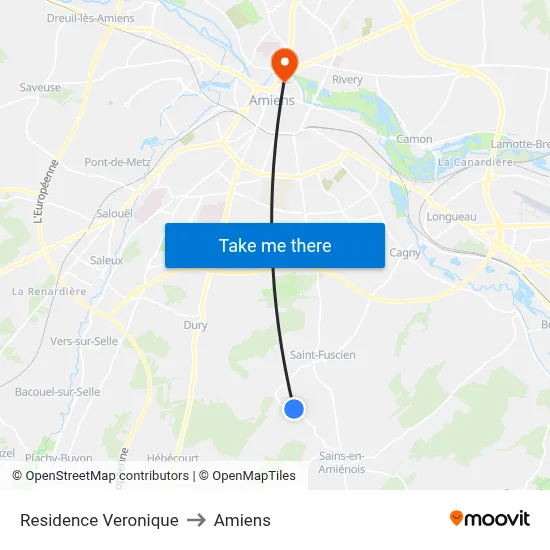 Residence Veronique to Amiens map