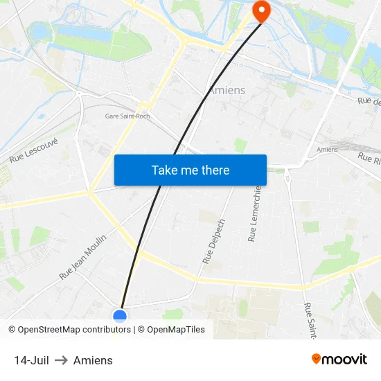 14-Juil to Amiens map