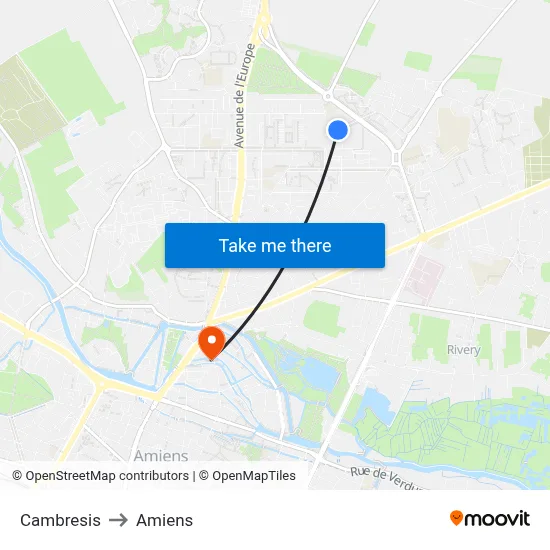 Cambresis to Amiens map