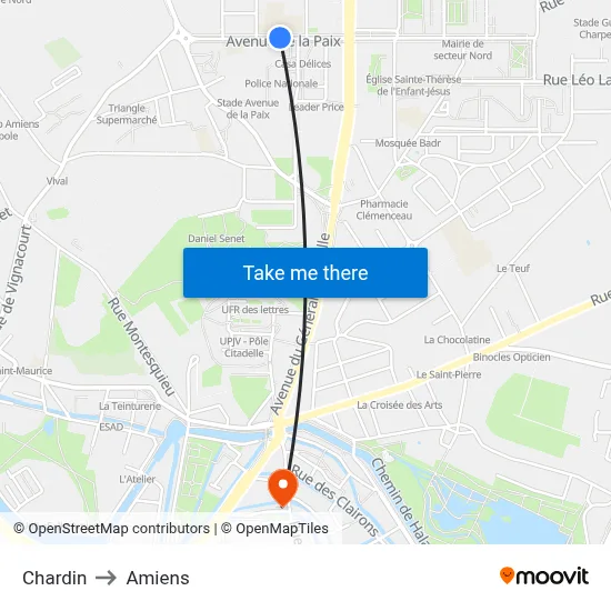 Chardin to Amiens map
