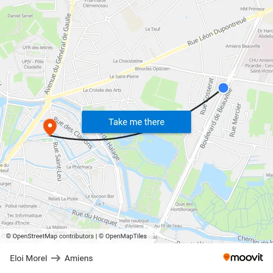 Eloi Morel to Amiens map