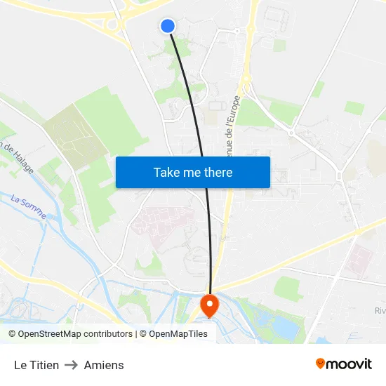 Le Titien to Amiens map