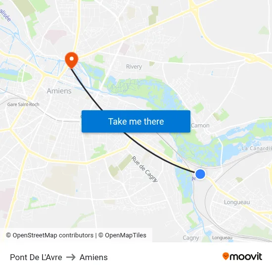 Pont De L'Avre to Amiens map