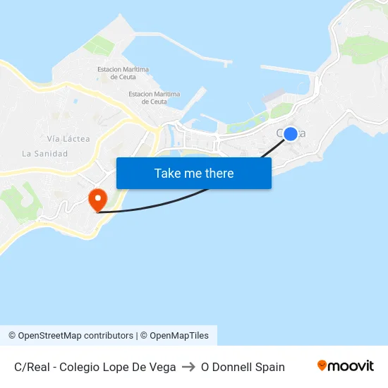 C/Real - Colegio Lope De Vega to O Donnell Spain map