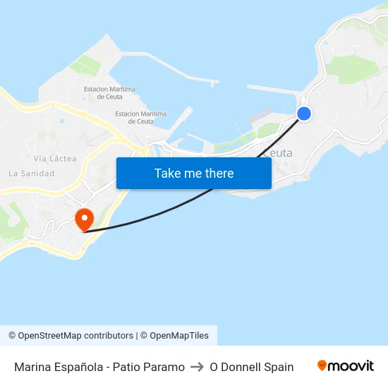 Marina Española - Patio Paramo to O Donnell Spain map