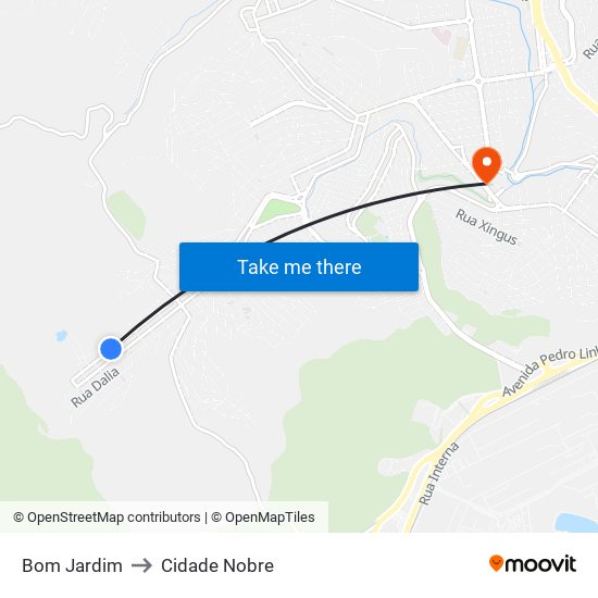 Bom Jardim to Cidade Nobre map