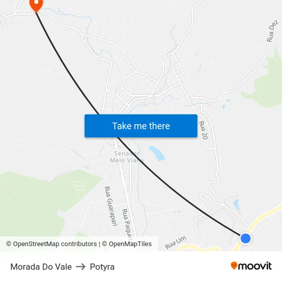 Morada Do Vale to Potyra map