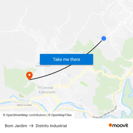 Bom Jardim to Distrito Industrial map