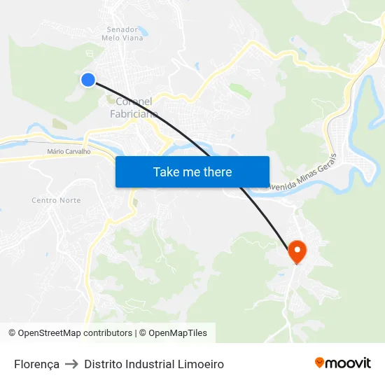 Florença to Distrito Industrial Limoeiro map