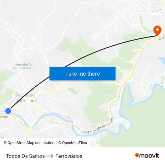 Todos Os Santos to Ferroviários map