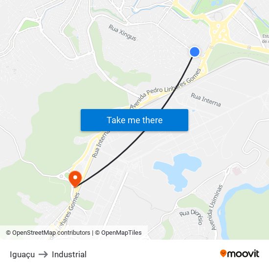 Iguaçu to Industrial map