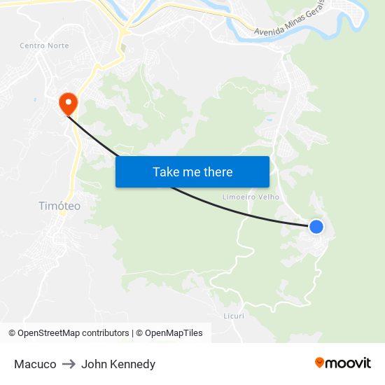 Macuco to John Kennedy map