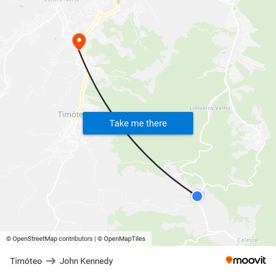 Timóteo to John Kennedy map