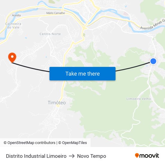 Distrito Industrial Limoeiro to Novo Tempo map