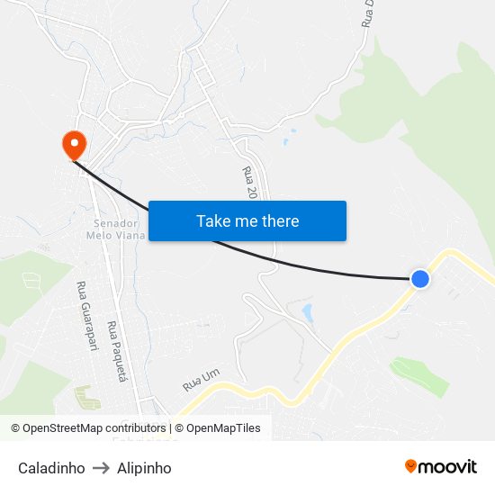 Caladinho to Alipinho map