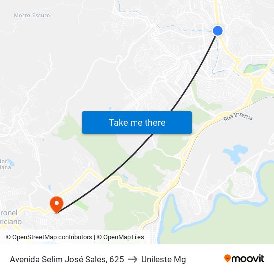 Avenida Selim José Sales, 625 to Unileste Mg map