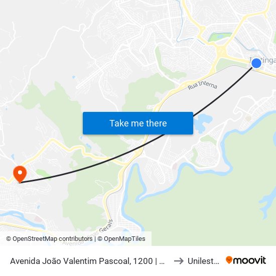 Avenida João Valentim Pascoal, 1200 | Camelódromo 2 to Unileste Mg map