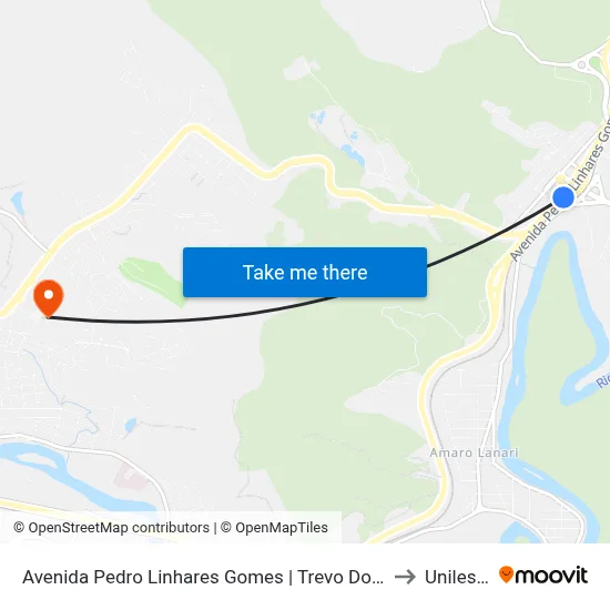 Avenida Pedro Linhares Gomes | Trevo Do Horto - Sentido Ipatinga to Unileste Mg map