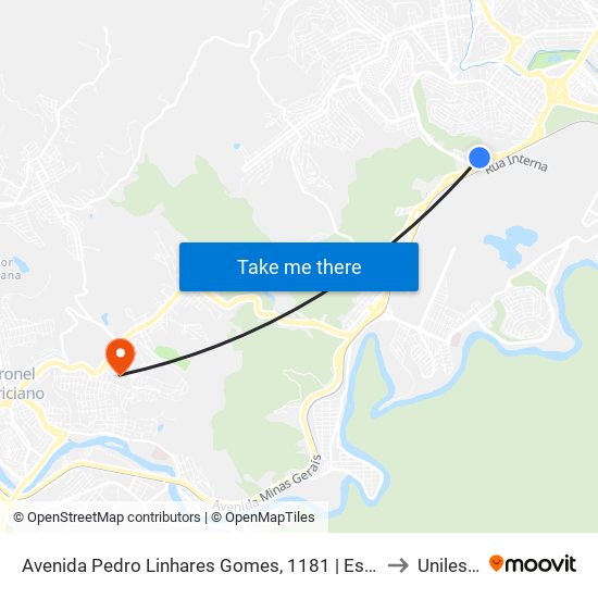 Avenida Pedro Linhares Gomes, 1181 | Estação Intendente Câmara to Unileste Mg map