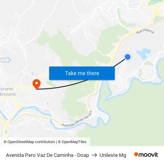 Avenida Pero Vaz De Caminha - Doap to Unileste Mg map