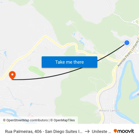 Rua Palmeiras, 406 - San Diego Suites Ipatinga to Unileste Mg map
