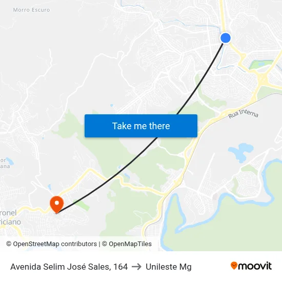 Avenida Selim José Sales, 164 to Unileste Mg map