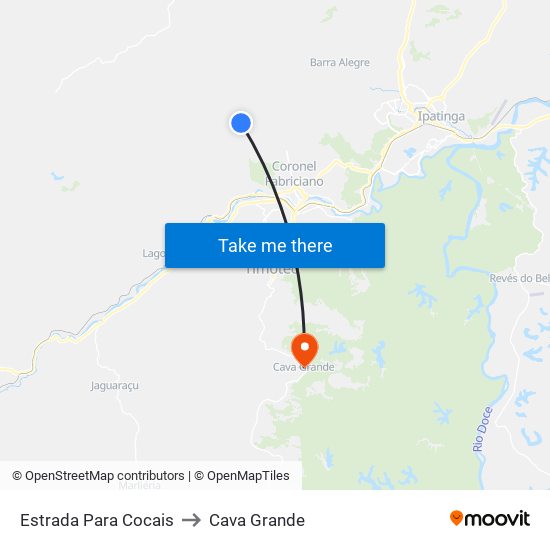 Estrada Para Cocais to Cava Grande map
