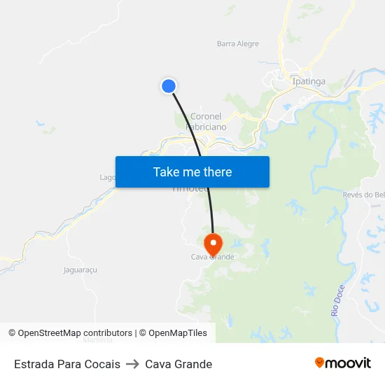 Estrada Para Cocais to Cava Grande map