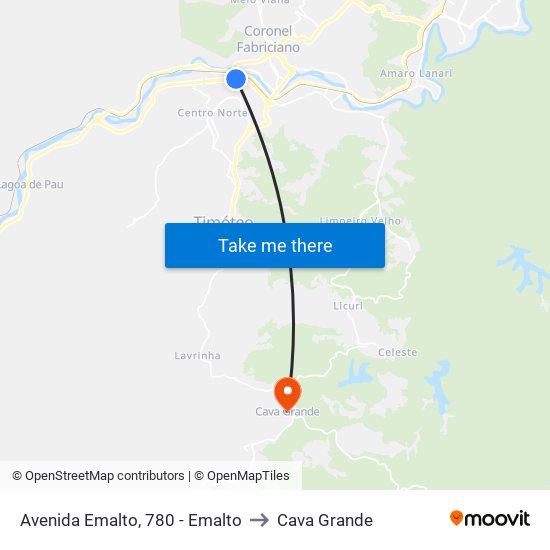 Avenida Emalto, 780 - Emalto to Cava Grande map
