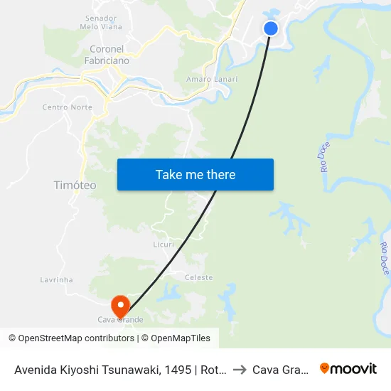Avenida Kiyoshi Tsunawaki, 1495 | Rotatória to Cava Grande map