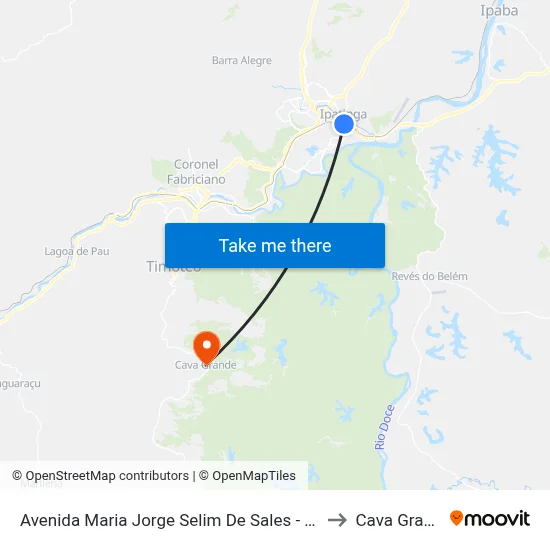 Avenida Maria Jorge Selim De Sales - Bretas to Cava Grande map