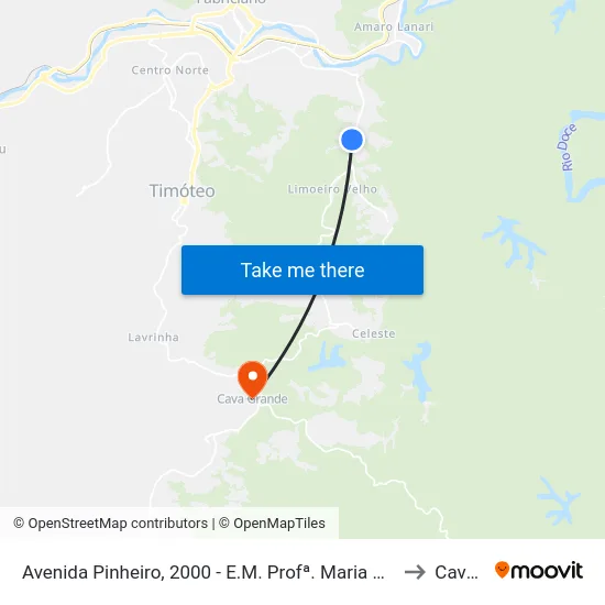 Avenida Pinheiro, 2000 - E.M. Profª. Maria Aparecida Martins Prado (Mamp), Sentido Macuco to Cava Grande map