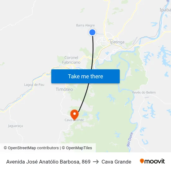 Avenida José Anatólio Barbosa, 869 to Cava Grande map
