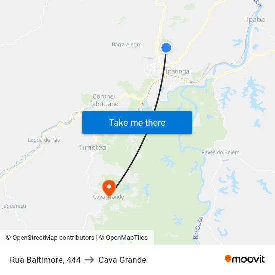 Rua Baltimore, 444 to Cava Grande map