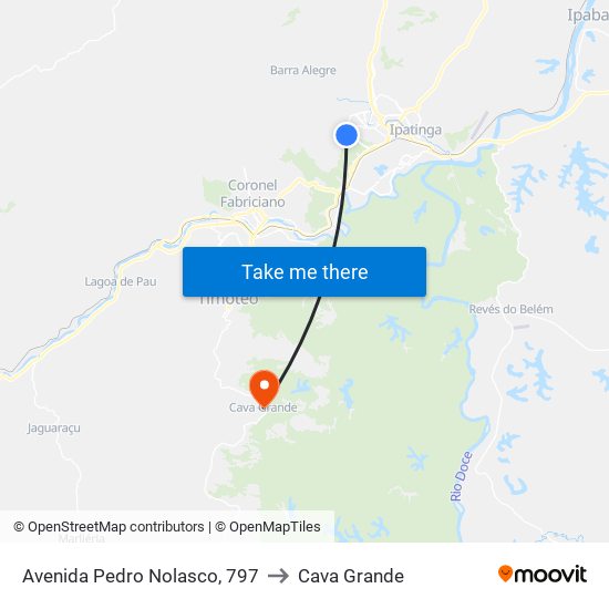 Avenida Pedro Nolasco, 797 to Cava Grande map