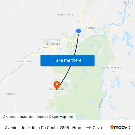 Avenida José Júlio Da Costa, 2805 - Hmc Unidade De Oncologia to Cava Grande map
