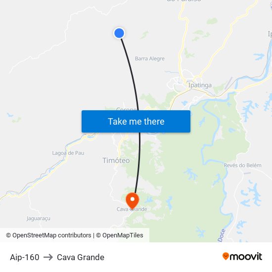 Aip-160 to Cava Grande map