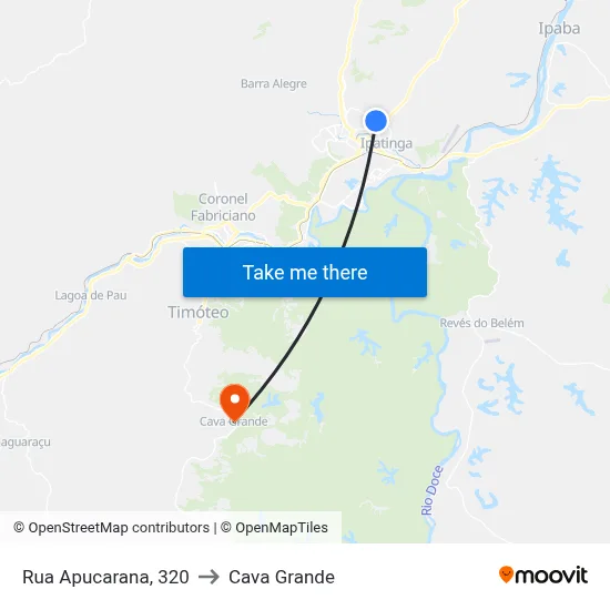 Rua Apucarana, 320 to Cava Grande map