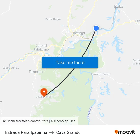 Estrada Para Ipabinha to Cava Grande map