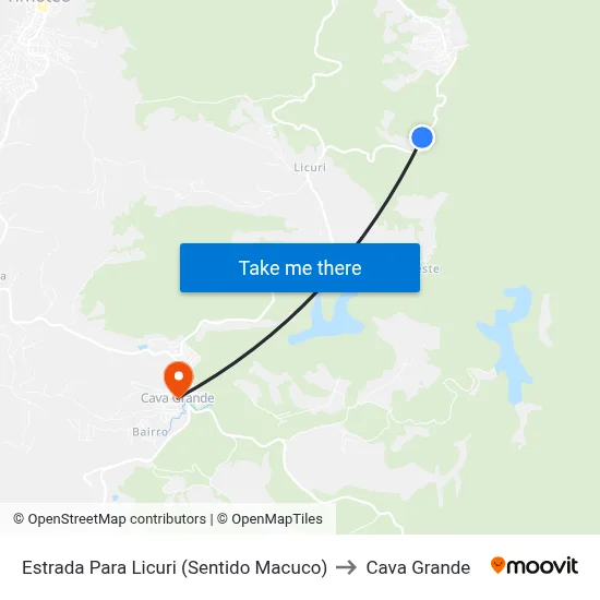 Estrada Para Licuri (Sentido Macuco) to Cava Grande map