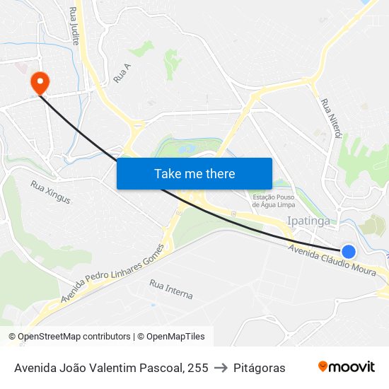 Avenida João Valentim Pascoal, 255 to Pitágoras map