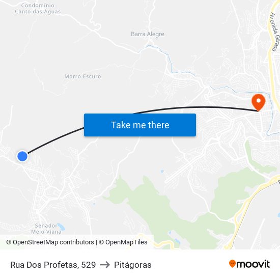 Rua Dos Profetas, 529 to Pitágoras map