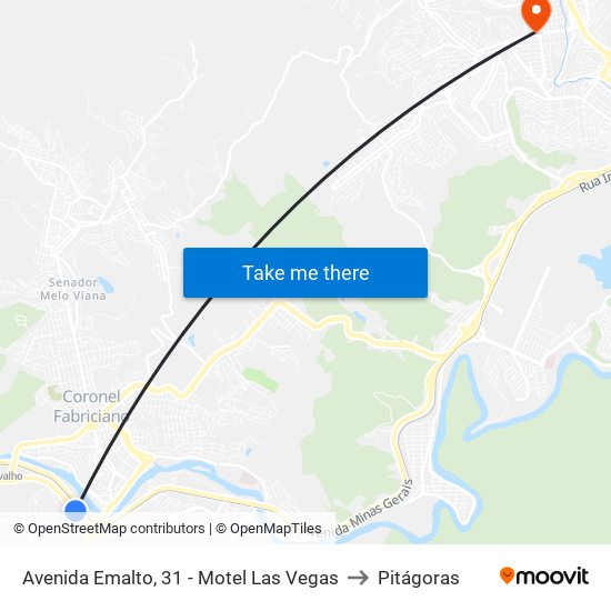 Avenida Emalto, 31 - Motel Las Vegas to Pitágoras map