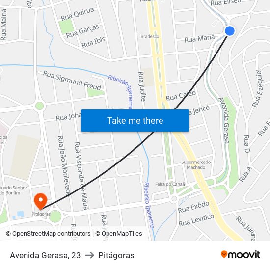 Avenida Gerasa, 23 to Pitágoras map